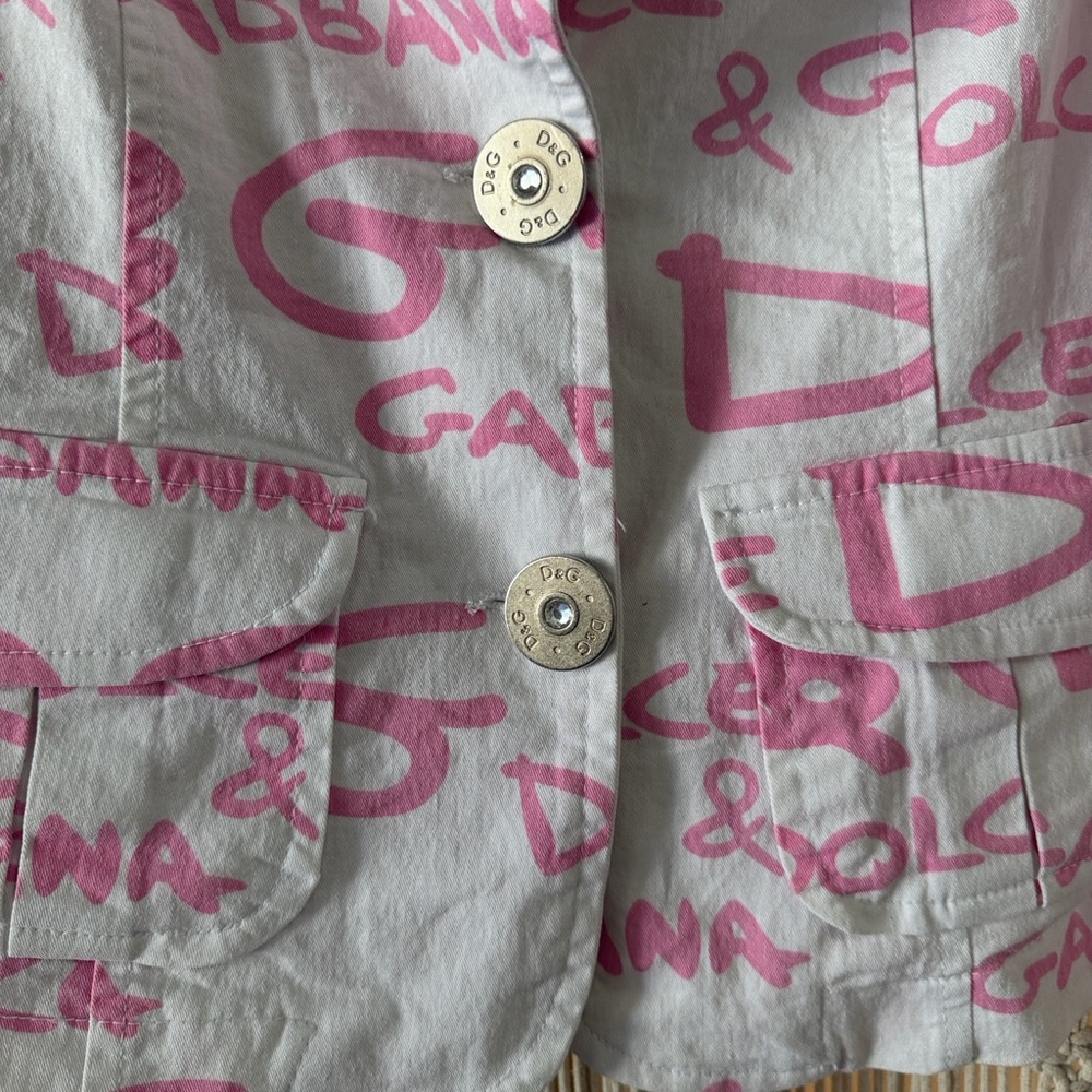 Dolce & Gabbana Women's White Blazer with Pink Accents - Picture 6 of 9